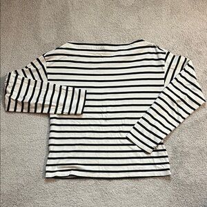 Doen Black and White Striped Long Sleeve Tee